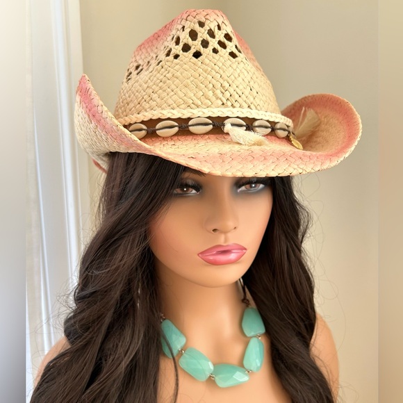 Kenneth Cole Aqua Sea Foam Stone Beads Brown Leather Cord Necklace Adjustable - Picture 8 of 11